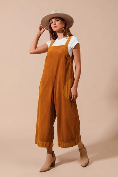SO ME Corduroy Overalls Jumpsuit